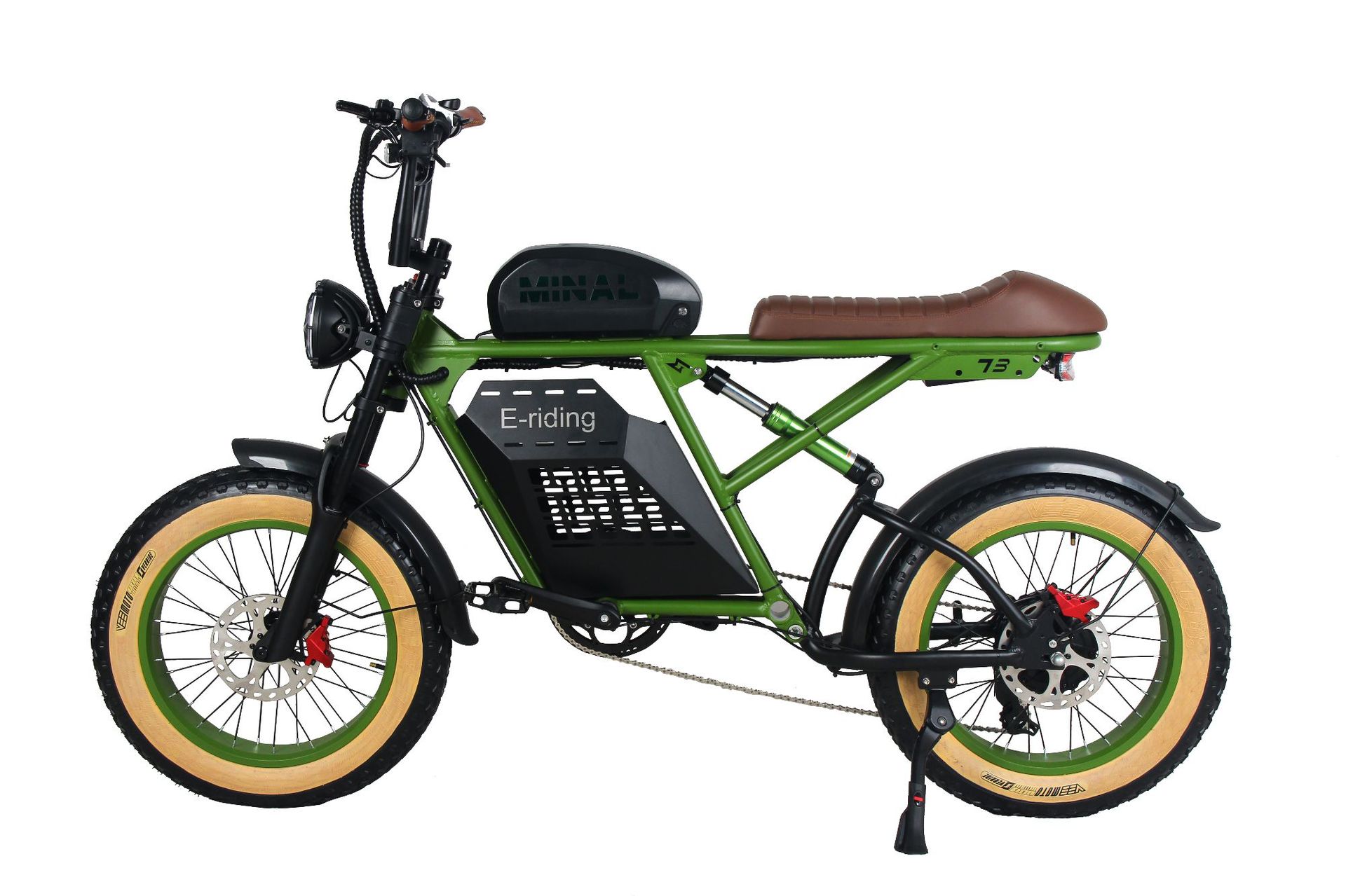MINAL 20inch Fat Tire Retro Electric Motorcycle Off-road Beach Lithium Battery Long Range Electric Assist Bike