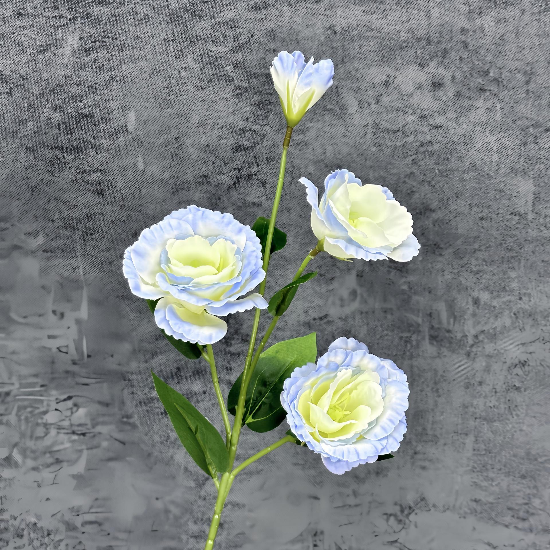 Simulación de 4 platycodon de alta calidad flores de seda casera decoración de bodas ramo de flores hechas a mano adornos de flores falsas al por mayor