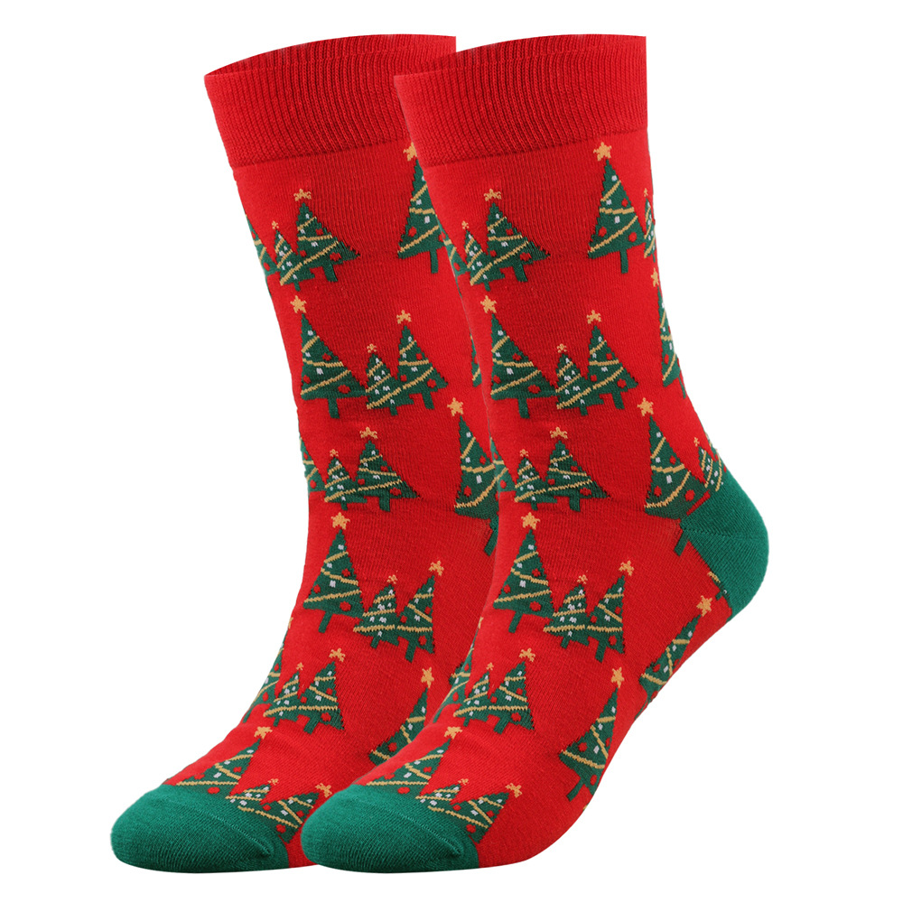 Women's Socks & Hosiery enlarged Christmas socks, large size men's socks, cotton socks, men's socks, women's socks, new Christmas mid tube socks trend_voghion.com