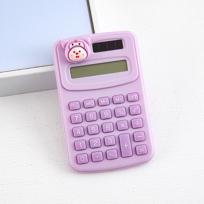 Calculadora mini de dibujos animados, diseño creativo para estudiantes