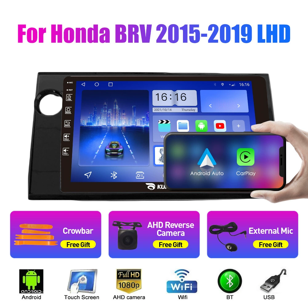 Подходит для Honda BRV 2015-2019, левая версия, Android навигация GPS с камерой заднего вида, автомобильный «все-в-одном»
