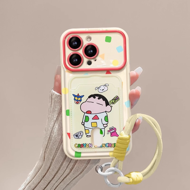 Small New Card Bag Lanyard Suitable for Apple 15 Mobile Phone Case iphone14pro Soft Silicone 13 Flip Mirror 8 Cute