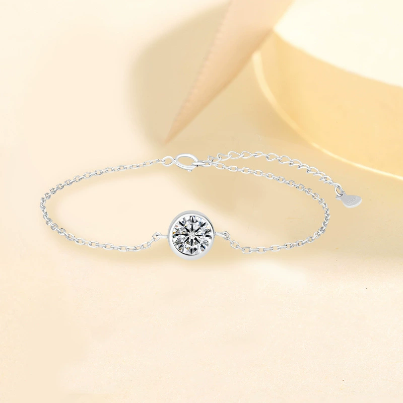 Нишевые украшения, элегантные украшения для рук, универсальный доступный роскошный высококачественный браслет из стерлингового серебра 925 пробы с муассанитом, браслет с пузырьками восприятия