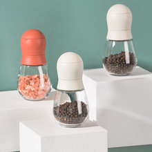 創意保齡球手動胡椒粉研磨器粗細可調花椒研磨器廚房撒料瓶調料瓶
