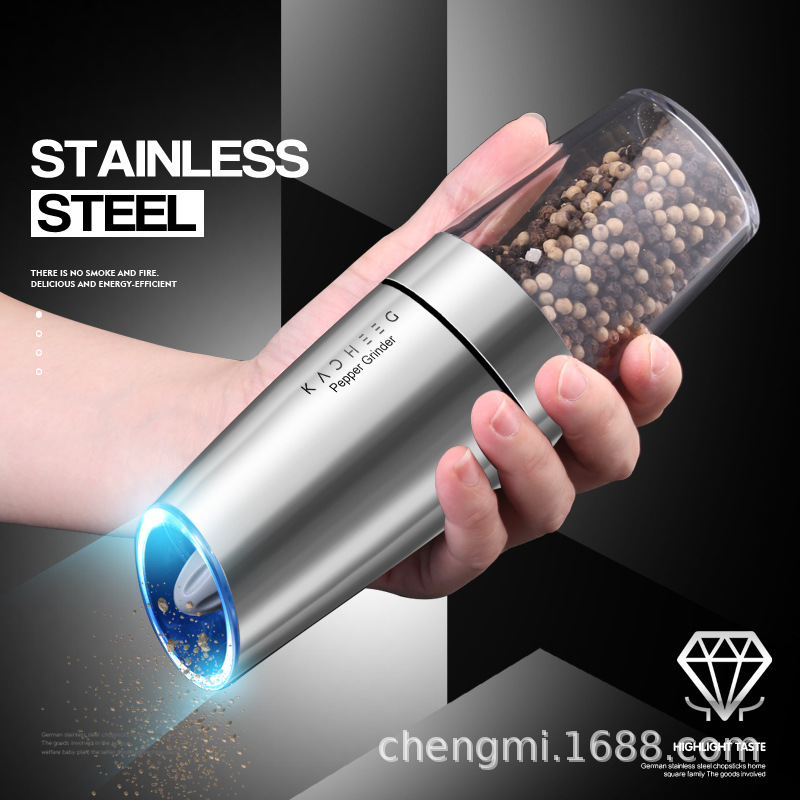 Electric grinder pepper black peppercorns pepper sea salt induction grinder kitchen household seasoning bottle