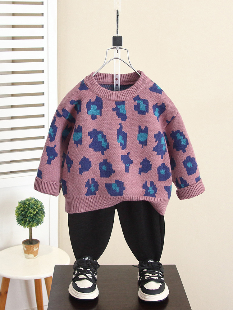 6678 ropa para niños suéter para niños 2025 nuevo jersey para niños otoño e invierno suéter de invierno para niños y bebés lana