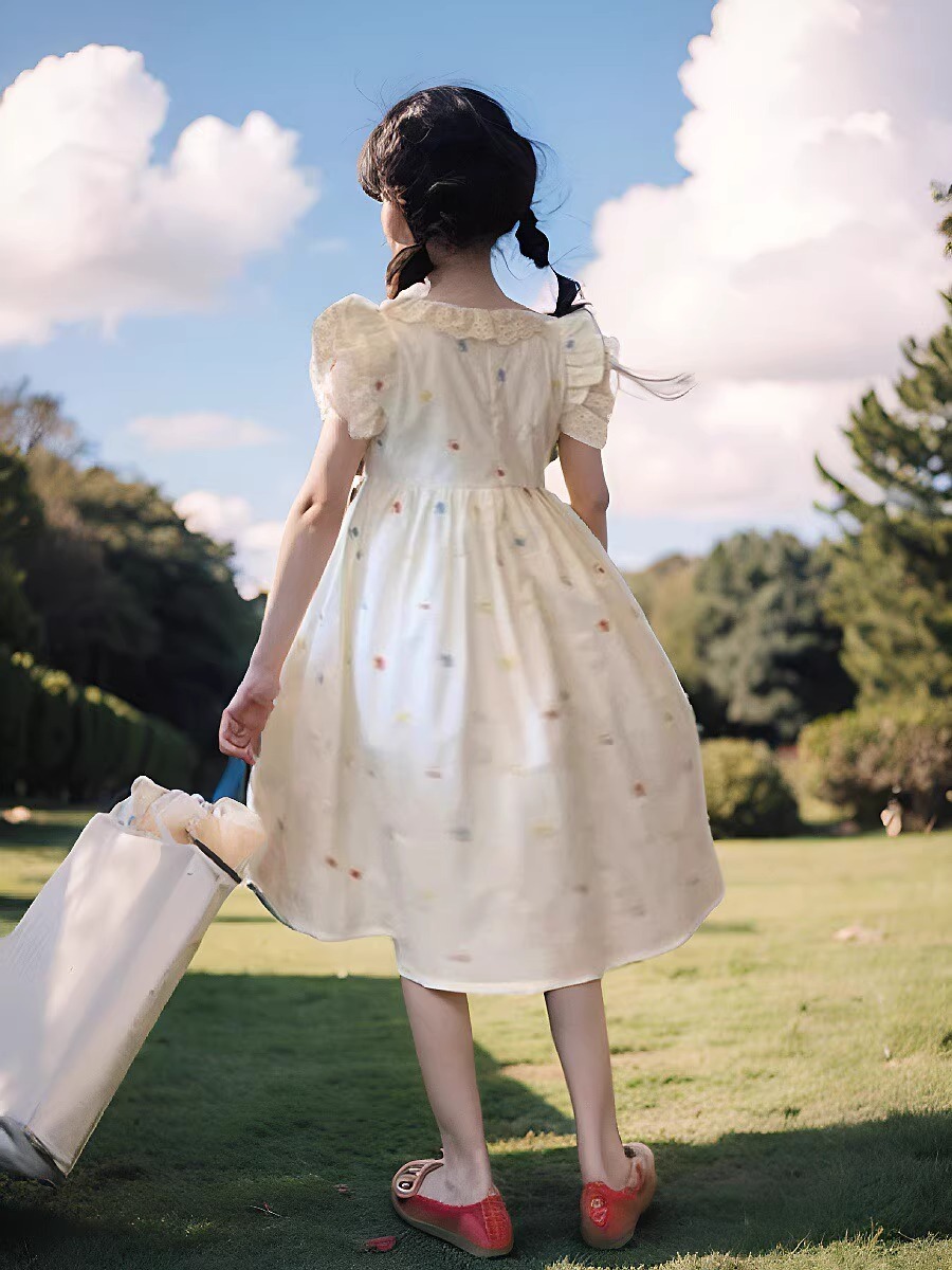 Girls' floral 2024 summer new fashionable and stylish children's women's clothing princess vest dress_voghion.com