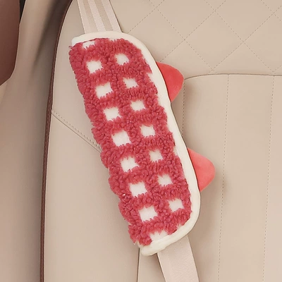 Protector Car Holder Kidsren's | Seat belt shoulder pad - red-little-monster-shoulder-protector