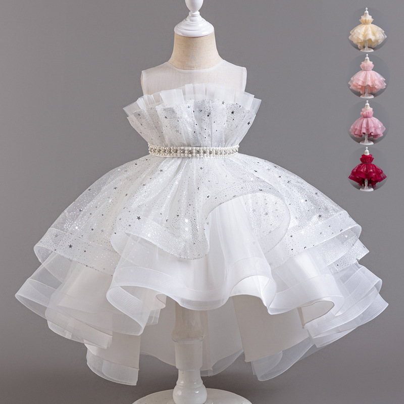 Cross-Border Hot-Selling Children's Princess Dress High-End Dress Wedding Dress Tutu Skirt Little Girl Banquet Catwalk Performance Dress Cross-Border Hot-Selling Children's Princess Dress High-End Dress Wedding Dress Tutu Skirt Little Girl Banquet Catwalk Performance Dress