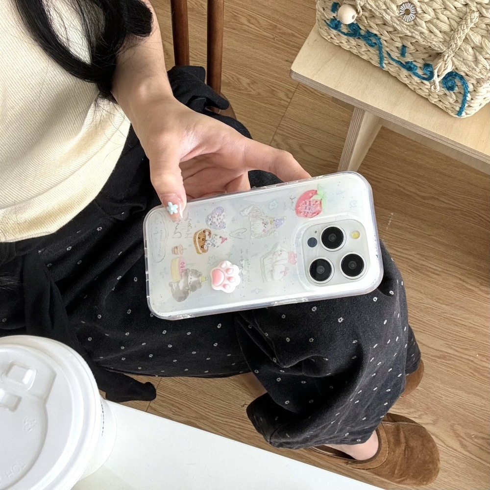 Postre de nicho, fresa, cachorro, gato, funda para teléfono móvil 15ProMax, iphone14/13 manzana 16 mujer