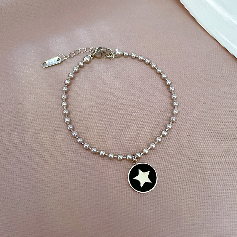 Fashion Pentagram Titanium Steel Plating Shell Bracelets