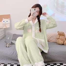软绵绵月子服孕妇产后哺乳衣秋冬季女加厚产妇居家睡衣