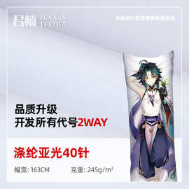 涤氨2way 2wt等身抱枕  印花面料 涤氨亚光40针 白色底布工厂批发