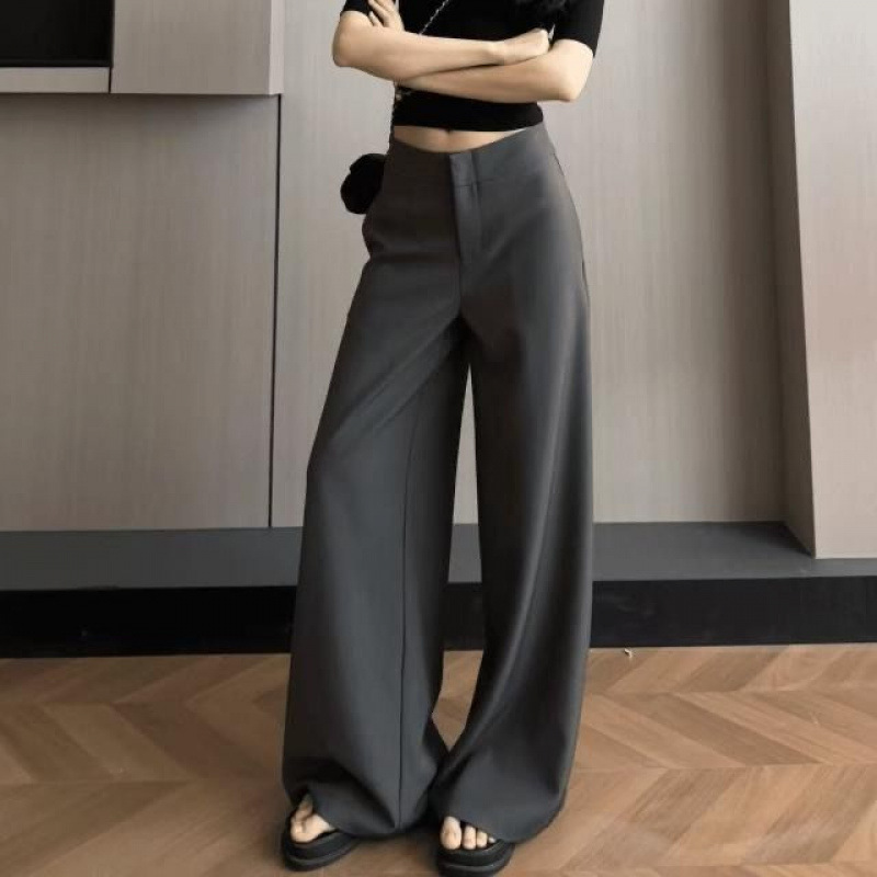 オールドマネースタイルのファッショナブルなスーツパンツ、スリムで多用途なカジュアルパンツのデザイン、春夏の新しいレトロなルーズパンツ|undefined