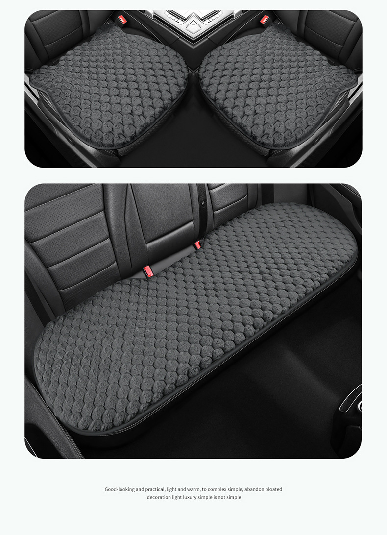 Winter Plush Car Seat Cushion Single Piece Rear Universal Warm Non-Slip