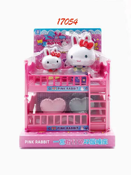 17054 One-word Pink Rabbit-Double-Sleeping Bed