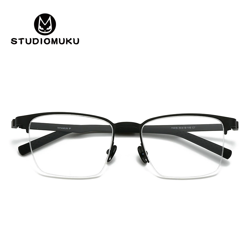 STUDIOMUKU деревянные стильные очки, очень мощная полурама, легкая и не требовательная к форме лица рамка для очков