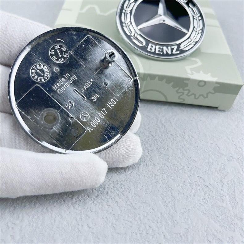 Suitable for Mercedes-Benz front bumper emblems, new C-Class, A-Class, CLA200, GLA, CLS, SLK, and B-Class models; black emblem for modification