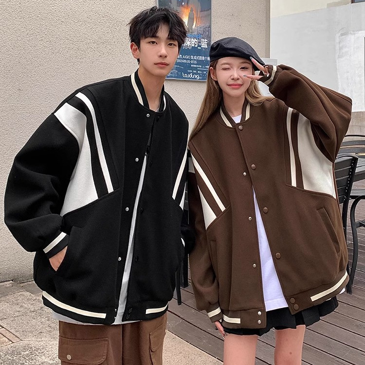 Uniforme de béisbol retro Chaqueta de tendencia estadounidense para hombres Chaqueta de vuelo de tendencia suelta para hombres y mujeres Moda de pareja