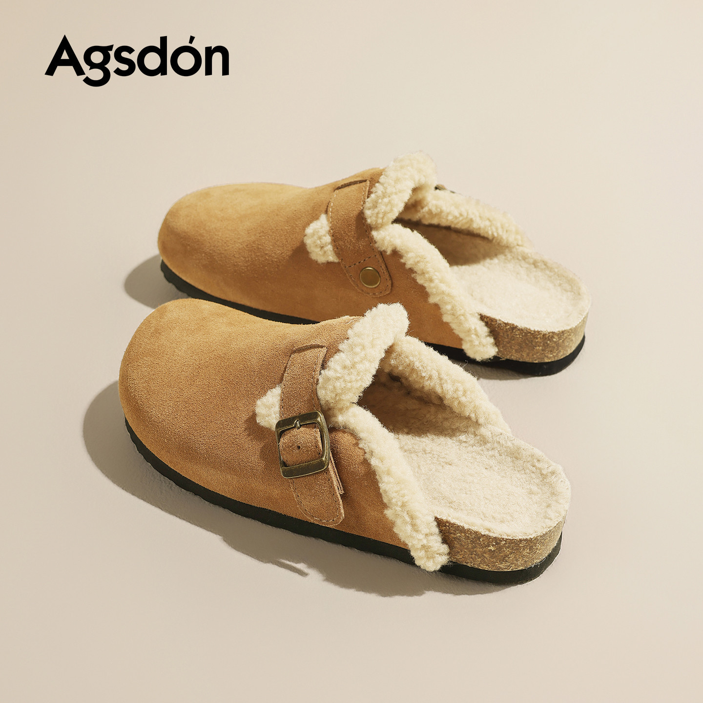 2026 nuevo estilo de primavera de zapatillas de algodón de un solo pie más veludo y grueso perezoso