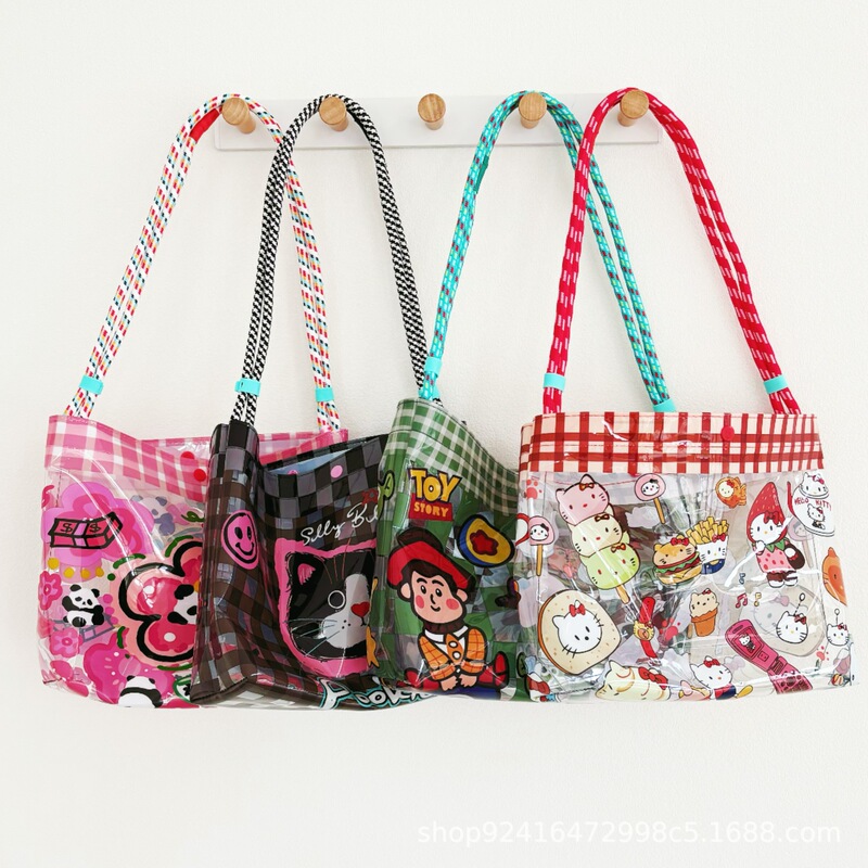 Hello Kitty Pvc Handbag Girl Large Capacity Waterproof Splash Hand Bag Cartoon Shoulder Beach Bag Jelly Bag Hello Kitty Pvc Handbag Girl Large Capacity Waterproof Splash Hand Bag Cartoon Shoulder Beach Bag Jelly Bag