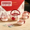 Pumpkin pot water set-red-4 cups + 1 pot