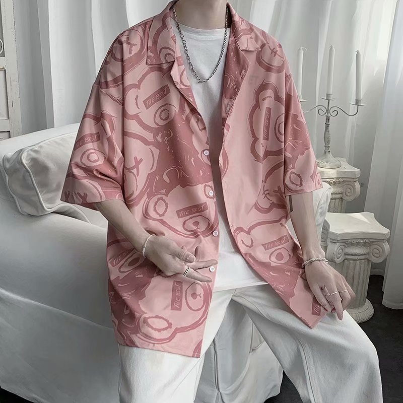 Thin silk summer shirt for leisure, 2021 collection, Korean style