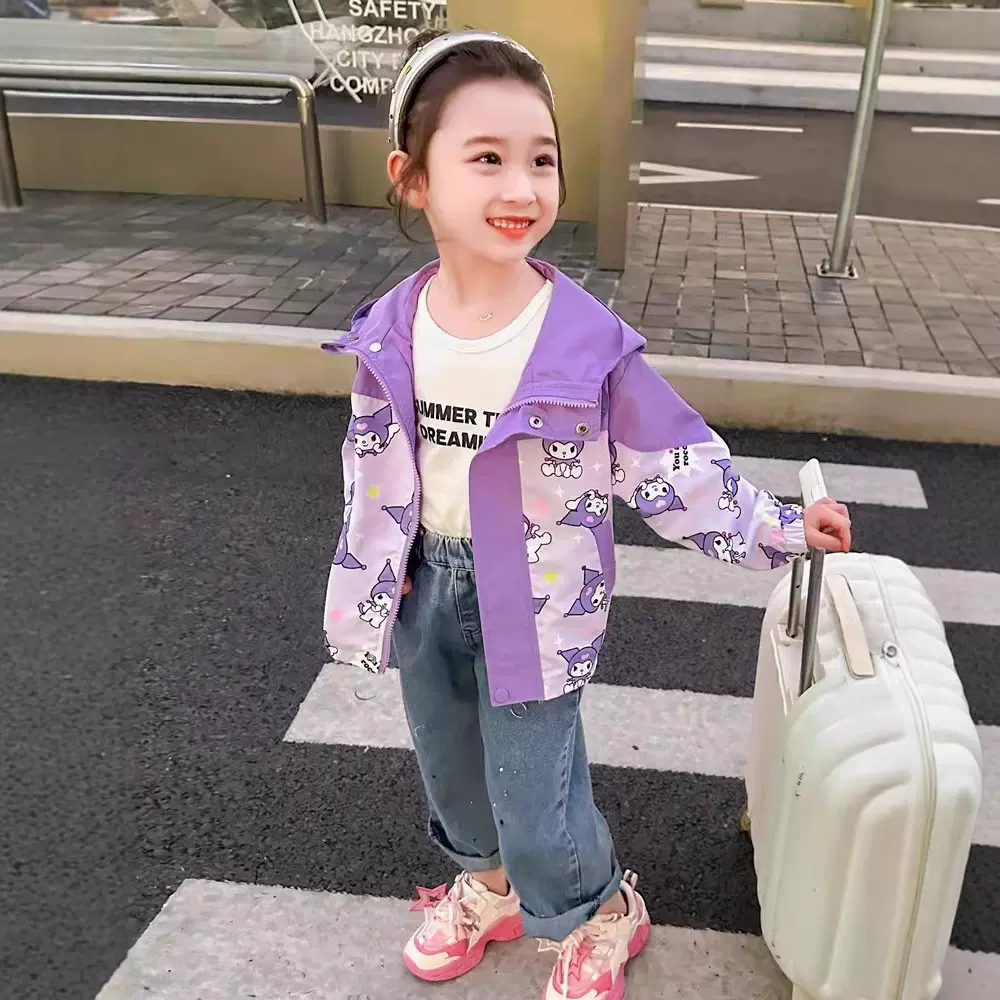 女童冲锋衣春秋款2025新款时髦中大童秋季儿童秋装外套上衣短款