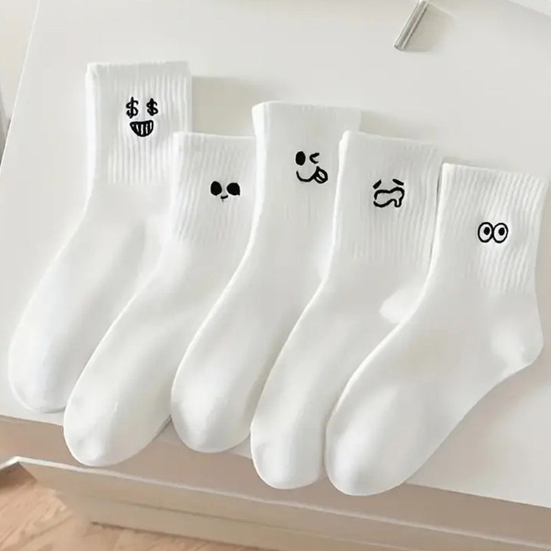 Women's Mid-Calf Socks Autumn Ins Trendy Japanese Cartoon Sports Outdoor Internet Celebrity Couple Long Socks Men and Women Spring and Autumn Styles
