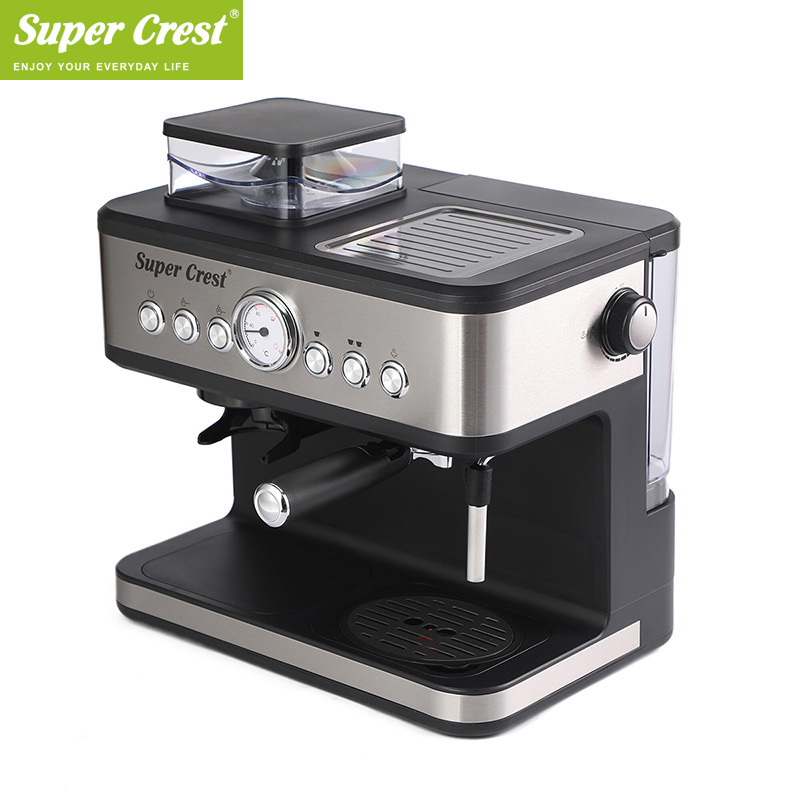 Supercrest European Standard Household Grinding All-In-One Coffee Machine Italian Semi-Automatic Pump Pressure Milk Foam Coffee Machine Supercrest European Standard Household Grinding All-In-One Coffee Machine Italian Semi-Automatic Pump Pressure Milk Foam Coffee Machine