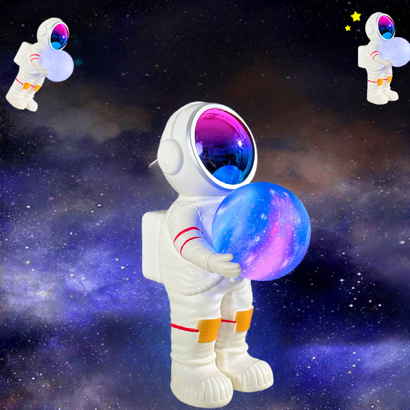 宇宙飛行士が星空を抱くBluetoothスピーカー、月面デスクトップ宇宙飛行士サブウーファー小型スピーカー、星空投影ランプ|undefined