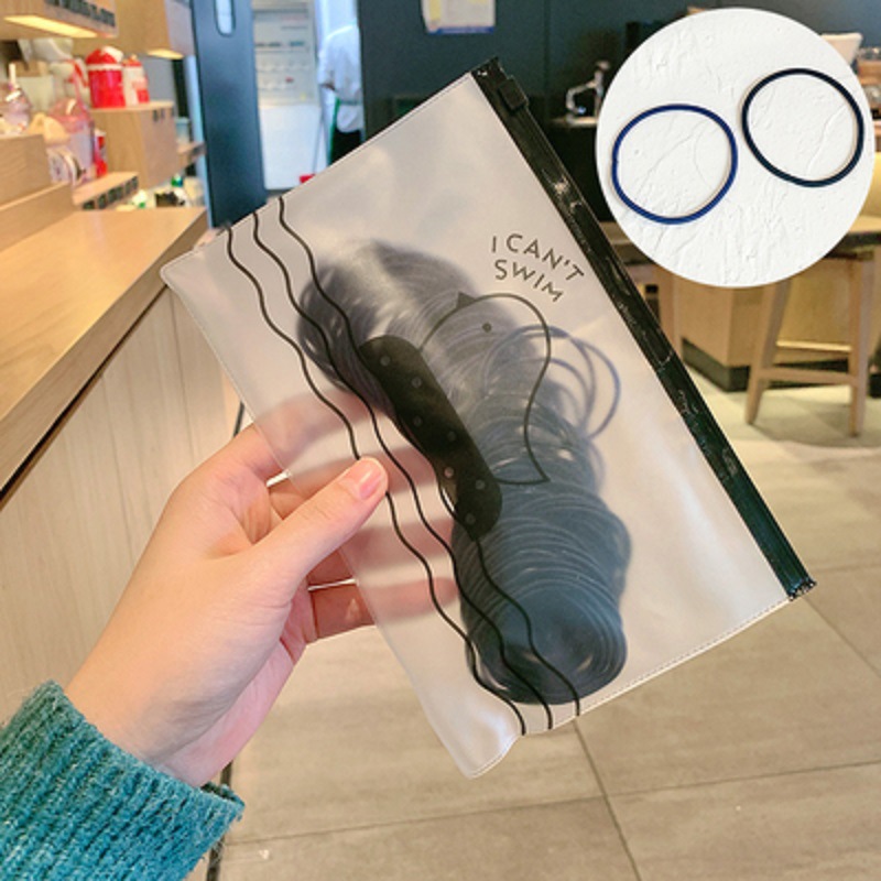 Estilo coreano simple cuerda de pelo de la muchacha de alta banda de goma elástica bolsa de aves banda de pelo sin costura básica cuerda de pelo tocado banda de pelo