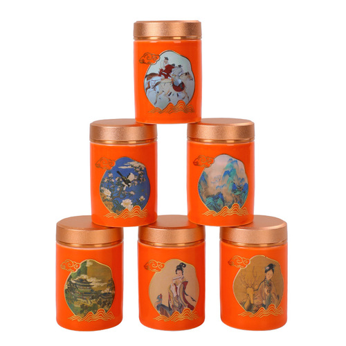 Ceramic tea can small empty can black tea green tea mini tea storage can Kung Fu tea set tea packaging can