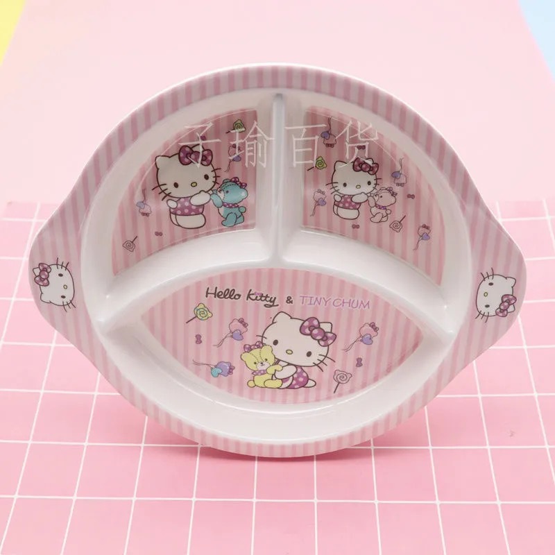 元のメーカーの卸売り膜の中で子供の段の食事の皿の円形の多格の子供の食器の3段の4段の食事の皿を貼ります。