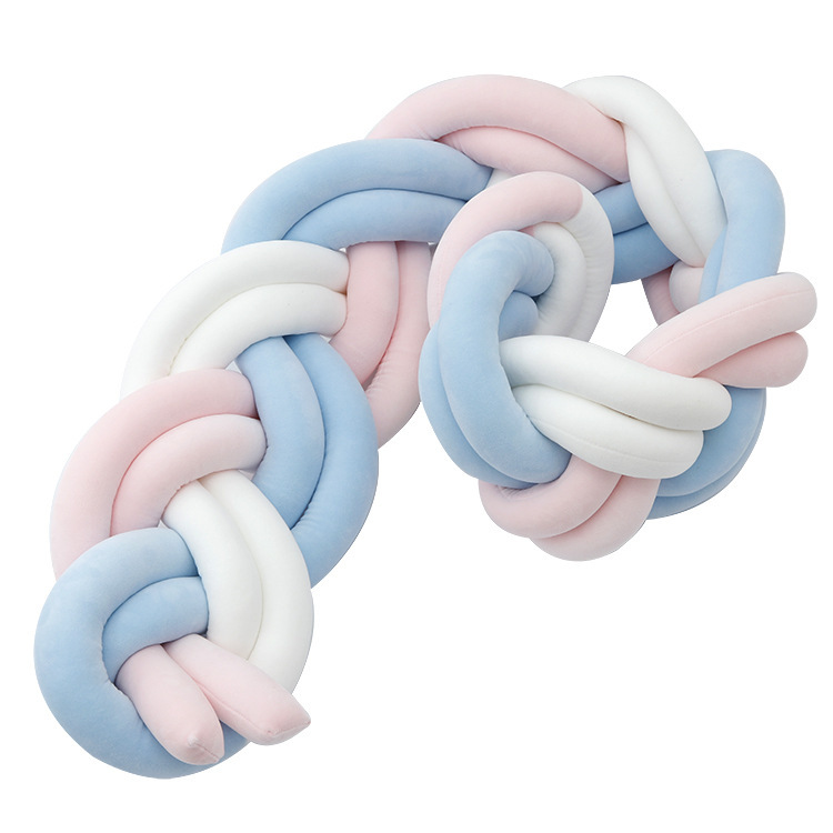 Cama de bebé tela cama cerca bolsa suave seis hebras trenzadas alta trenzada antichoque barrera de bebé grado madre