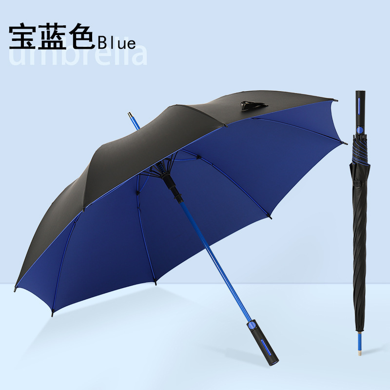 Paraguas de golf doble grande para negocios, paraguas recto automático, paraguas impermeable con impresión de logotipo, paraguas de mango largo, gran cantidad en stock
