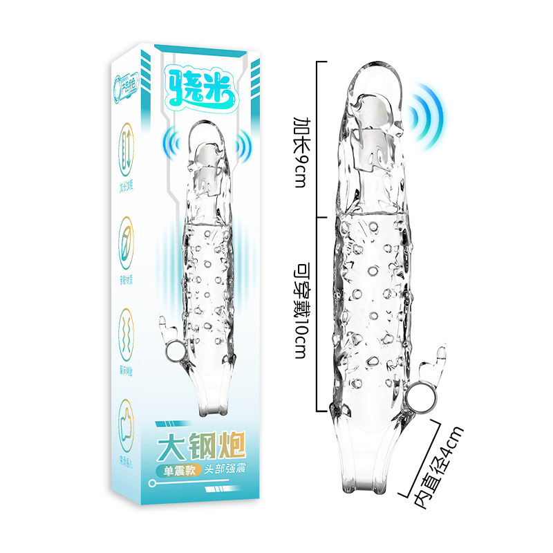 Snapmi macho cristal lobo brazo vibratorio condón pene retrasado anillo pinchazo pareja artículos sexuales adultos interés