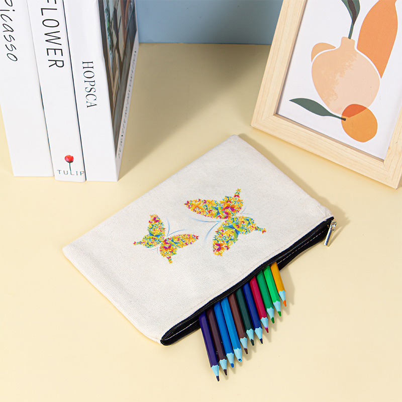 Unisex Rainbow Heart Shape Butterfly Canvas Zipper Wallets display picture 13