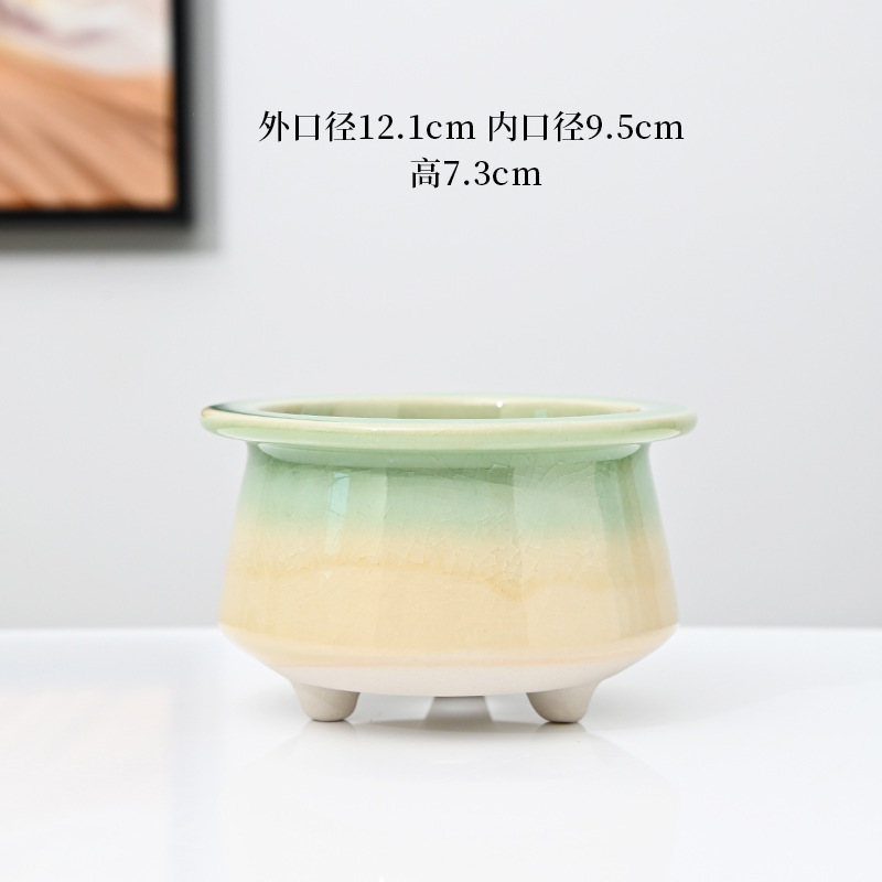 Macetas carnosas agrietadas en hielo, cerámica doméstica, arcilla transpirable, cerámica gruesa, control de raíces, pilas viejas, lavabo especial, liquidación, venta al por mayor