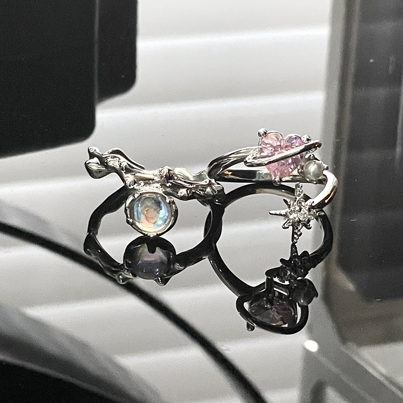 Small design brand fuchsia stone inlay with zircon