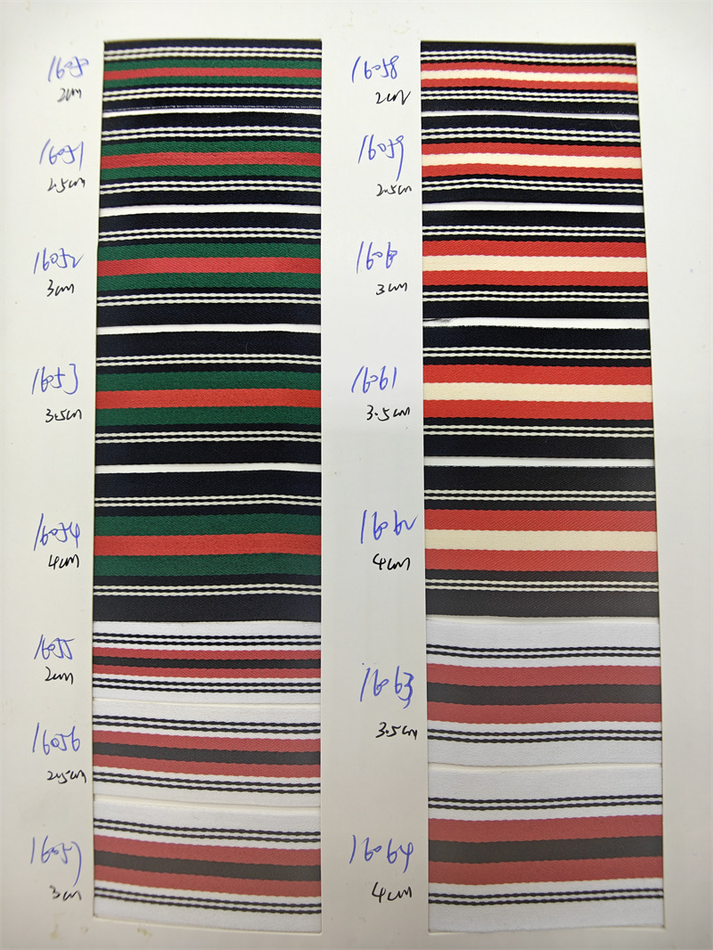 100D banda de banda de poliéster densa tricolor banda de banda de banda de banda lateral ropa bolsa accesorios en stock al por mayor
