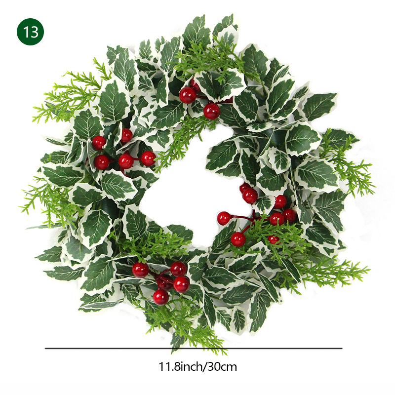 Venta al por mayor Amazon Comercio exterior guirnalda de Navidad 35cm puerta colgante ratán anillo adornos Navidad decoración simulación guirnalda