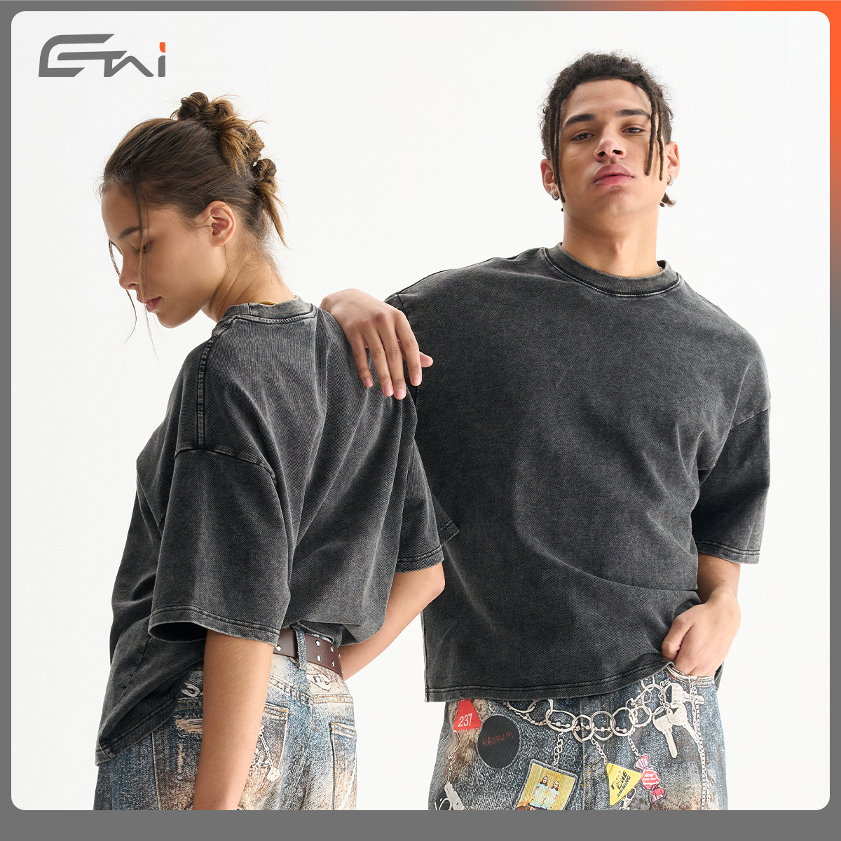 ETAI para hombre | Camiseta de manga corta de algodón de sarga de punto para hombre de la marca de moda para hombre Camiseta retro lavada de alta calidad para hombre