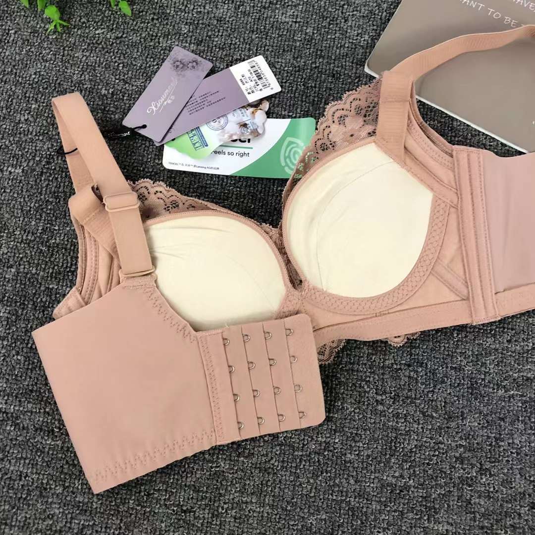 Nuevo sujetador de alta calidad de moda de encaje jacquard transpirable y cómodo ajuste lateral de pecho de cuatro botones ropa interior mujer image 5