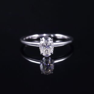 High-End Accessible Luxury Ring S925 Silver Inlaid with D Color Moissanite Gia Certificate Eagle Claw 1 Carat Ring Oval Diamond Ring