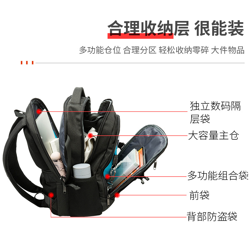 Mochila multifuncional transfronteriza, bolsa para computadora de viaje de negocios de gran capacidad, mochila ligera y que reduce la carga, bolsa escolar para estudiantes, cómoda de llevar