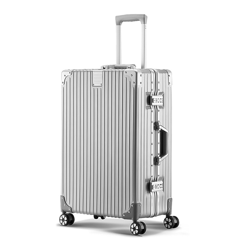 공장 직접 공급 인터넷 연예인 패턴 생산 알루미늄 프레임 트롤리 케이스 남성과 여성을위한 간단한 학생 가방 20 인치 유통