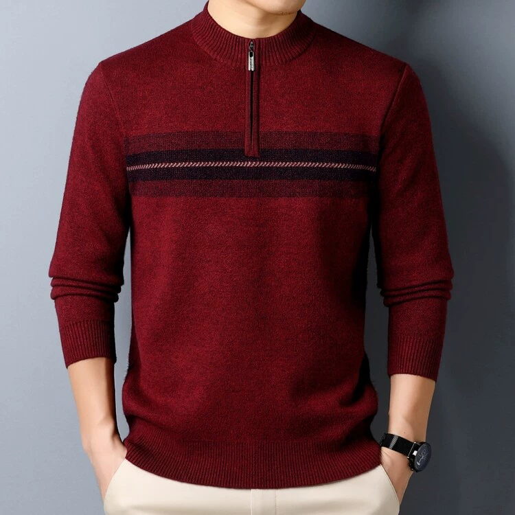 Половолазка, свитер на молнии, мужской зимний утолщенный свитер, теплый повседневный нижний свитер для средних лет, Мужская одежда для папы