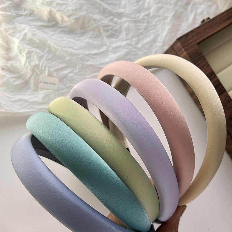 Simple Style Solid Color Cloth Sponge Handmade Hair Band 1 Piece display picture 4