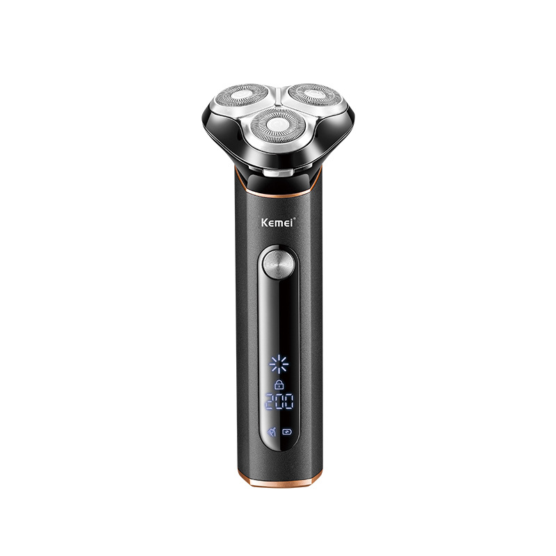 Afeitadora eléctrica Kemei de alta calidad KM-5080 para hombre con pantalla digital y recortadora de barba lavable.